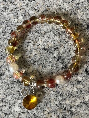 Mickey Mouse brown tone beaded bracelet